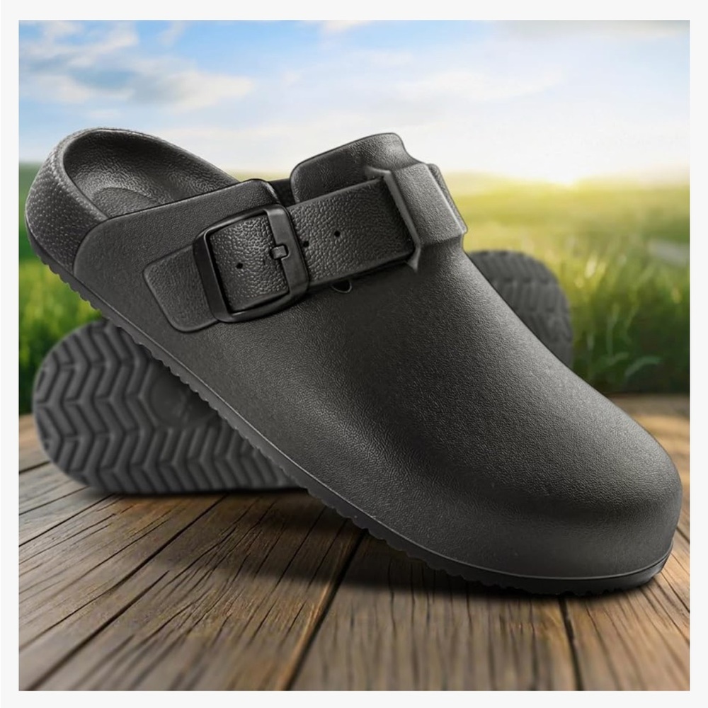Black Slip-On Clogs/Mules